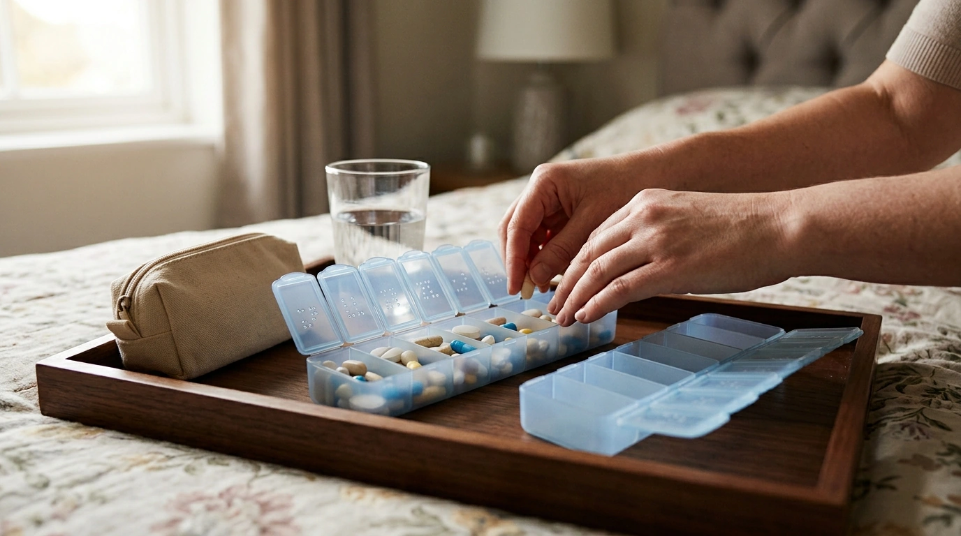 2-Pack Braille Weekly Pill Organizer for Easy Sorting