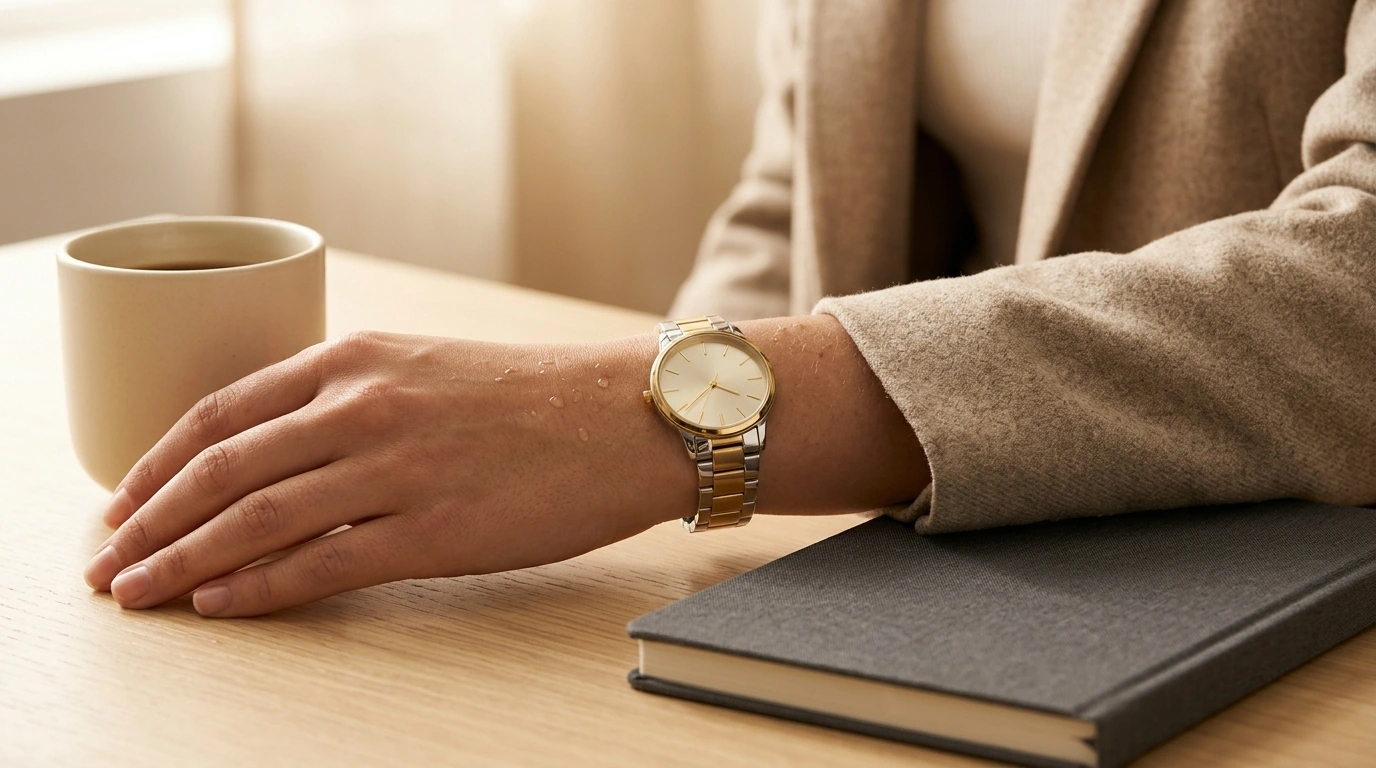 Gold Waterproof Quartz Watch for Women (Stainless Steel)