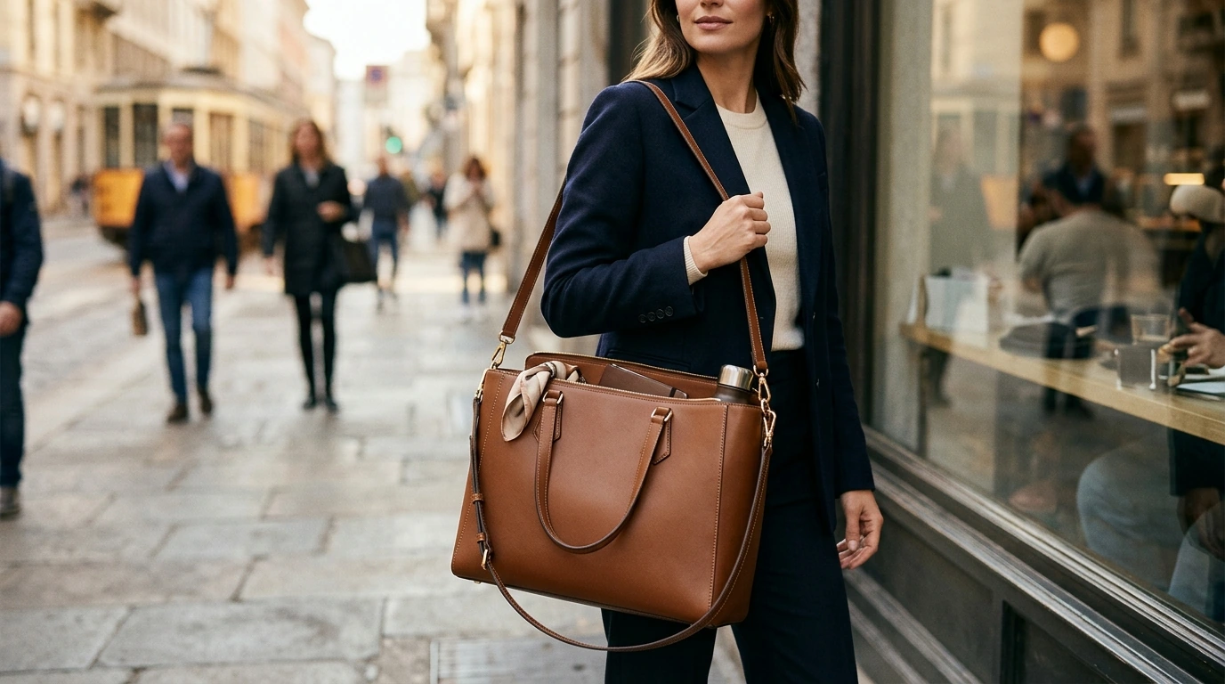 Luxury Large-Capacity Leather Tote: Shoulder & Crossbody