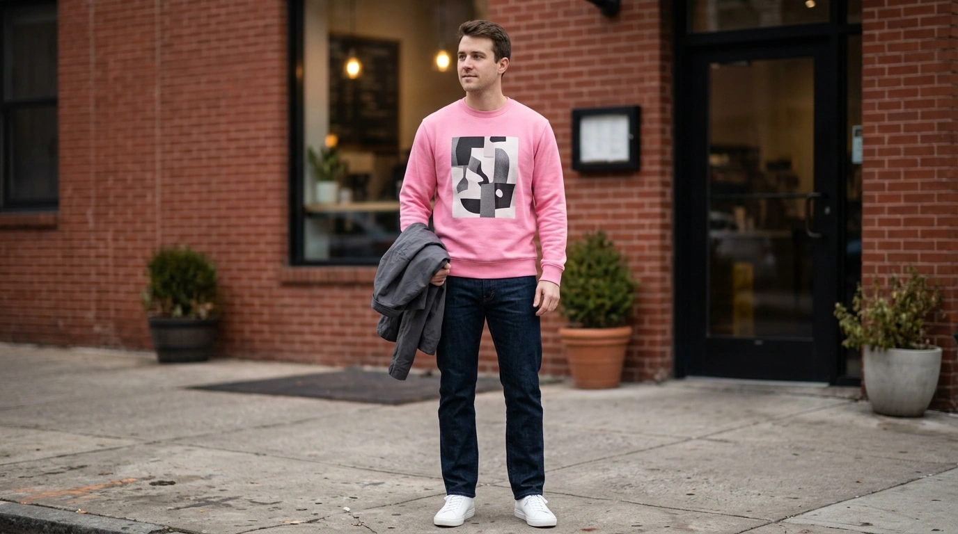 Nike Men’s Pink Printed Sweatshirt: Fit, Feel & Style