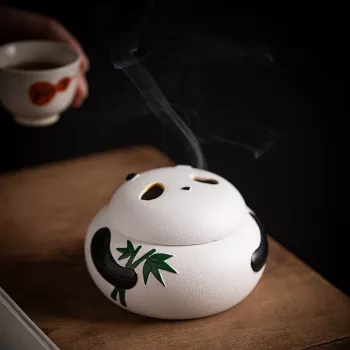 Cute Ceramic Panda Incense Burner for Cozy Rituals