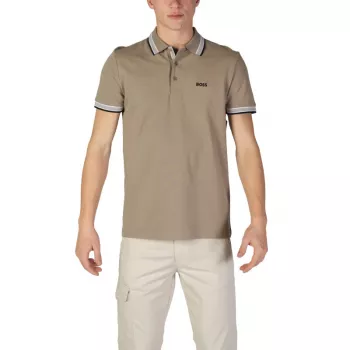 Boss Men’s Plain Brown Polo Shirt: Smart-Casual Essential